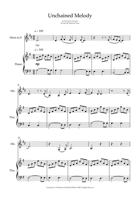 Unchained Melody Arr Matthew Pyeon Sheet Music Al Hibbler French