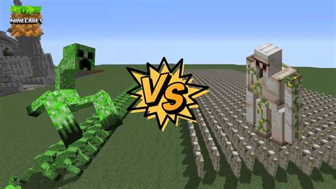 1000 Diamond And Emerald Golems Vs 100 Mutant Creepers Minecraft Youtube