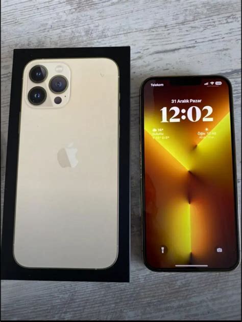 IPhone 13 pro max 256 GB Türkiye cihazı Gold Akıllı Telefon 1676087476