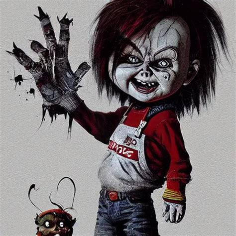 Chucky Horror Grunge Loony Toons Style Illustrated Stable