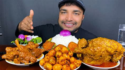 Asmr Eating Spicy Mutton Curry Whoel Chicken Curry And Lost Of Eggs