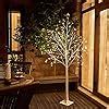 Eambrite Ft White Christmas Tree Lights Pre Lit Birch Twig Tree With