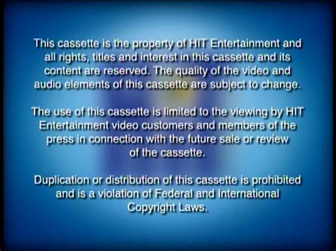 Hit Entertainment Screener Tape Warning Screen Company Bumpers Wiki Fandom