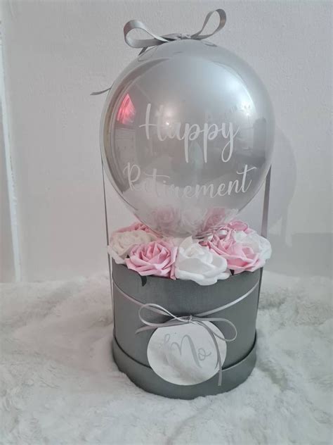 Hot Air Balloon Flower Box Hat Box Flowers Birthday Balloon Etsy UK