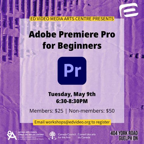 Adobe Premiere Pro For Beginners Guelph Arts Council