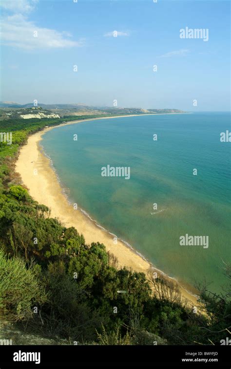 Beach Coast Eraclea Minoa Italy Europe Overview Scenery Landscape Sea