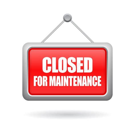 Closed for Maintenance Sign Stock Vector - Illustration of label ...