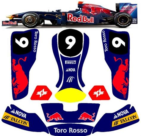 Toro Rosso F1 Vinyl Kart Sticker Kit For New Age 2 Na2 Pods Nosecone