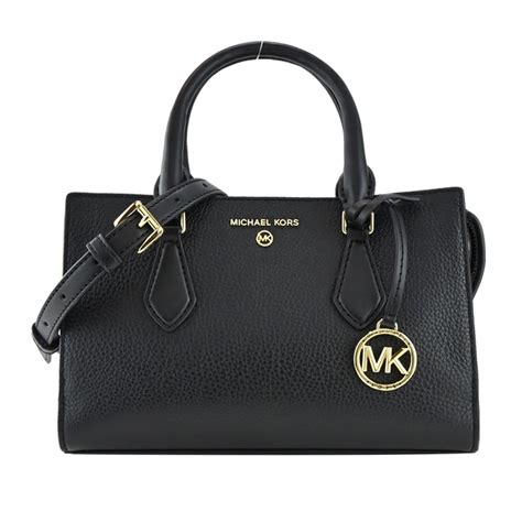 Michael Kors Valerie金字logo荔枝紋拉鍊三層兩用包 小黑 手提包兩用包 Yahoo奇摩購物中心