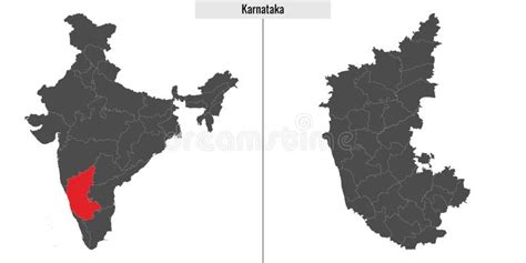 Map of Karnataka State of India Stock Vector - Illustration of area ...