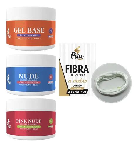 Promoção Kit Psiu Gel Base Pink Nude E Nude Nf e Parcelamento sem juros