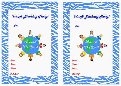 Around The World Birthday Invitations Birthday Printable