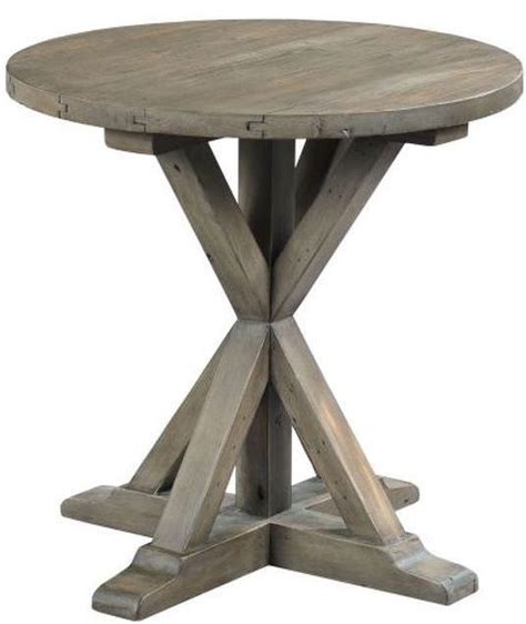 Hammary® Reclamation Place Brown Trestle Round End Table Arthur F Schultz Erie Pa