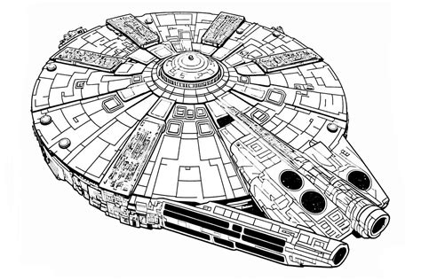 Kolorowanka Millennium Falcon Ze Star Wars Nowekolorowanki Pl