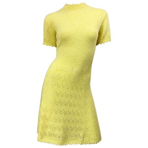 Vintage Silk Yellow Floral Print Cocktail Dress 1950s 1960s For Sale