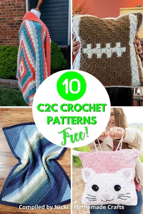 10 Fun and Free C2C Crochet Patterns - Nicki's Homemade Crafts