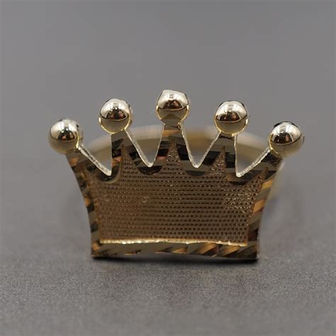 Mens Crown Ring Gold Etsy