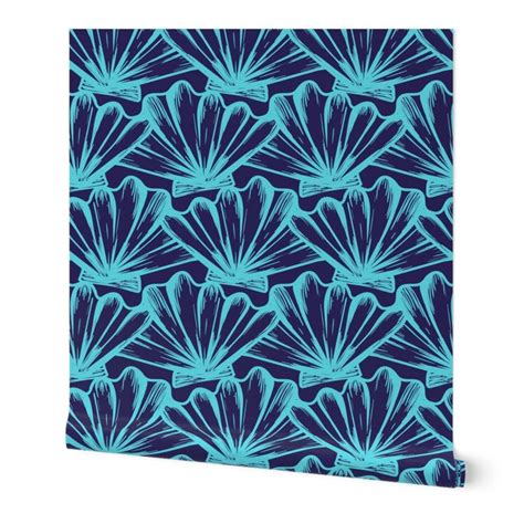 Big blue shells Wallpaper | Prepasted wallpaper, Removable wallpaper, Peel and stick wallpaper