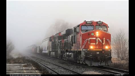 Railreel Foggy Freights Cn Osr Ingersoll Ontario Jan Youtube