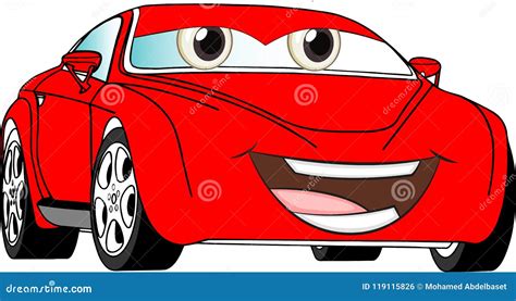 Funny Red Colored Cartoon Car Stock Illustration Illustration Of Eyes