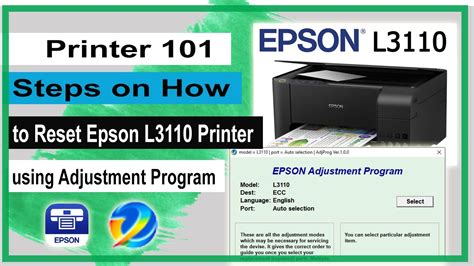 How To Reset Epson L Printer Using Adjustment Program Youtube