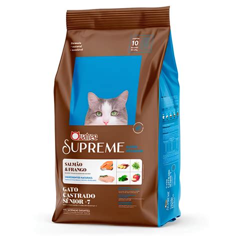 Racao Para Gato Idoso - Ração Quatree Supreme 7 + Salmão e Frango para Gatos idosos Castrados ...