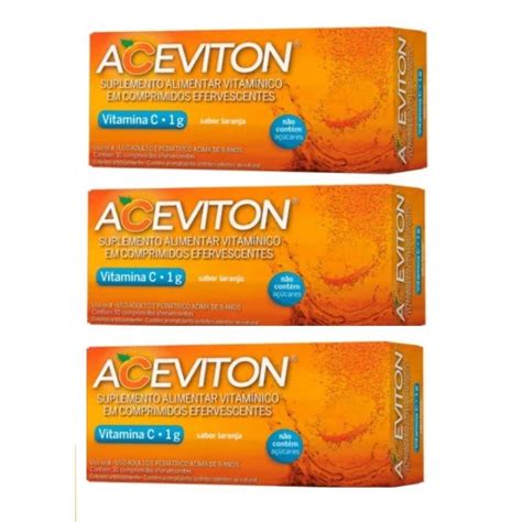 Kit 3 Vitamina C Aceviton Cimed 1g 10 Cpr Efervescentes Submarino