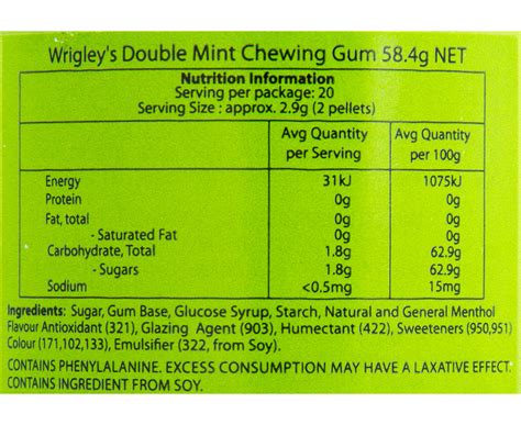 6 X Wrigleys Doublemint Gum 58 4g Au