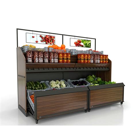 Fruit And Vegetable Display Wall Unit With Drawer Storage Space Buy