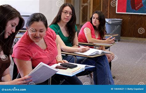 College Students In A School Classroom Stock Image Image Of Women