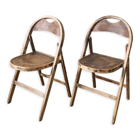 Chaises Pliantes Vintage Naturel Bois