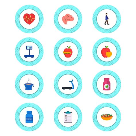 12 Set Of Health Icons Isolated On White Background, Health Icons ...