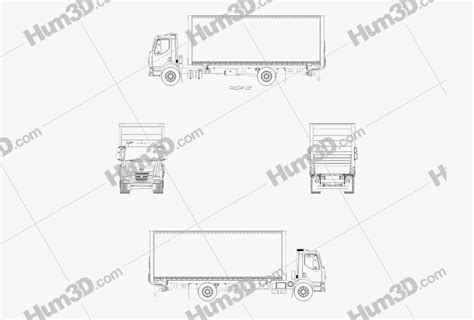 Peterbilt 220 Box Truck 2018 Blueprint - 3DModels.org