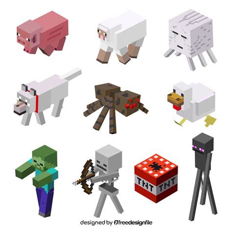 Minecraft images set vector free download