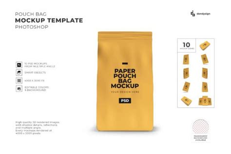 Paper Pouch Bag Mockup Template Set Graphic By Dendysign · Creative Fabrica