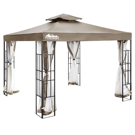 3m x 3m Steel Frame Outdoor Gazebo Marquee - Brown | Crazy Sales