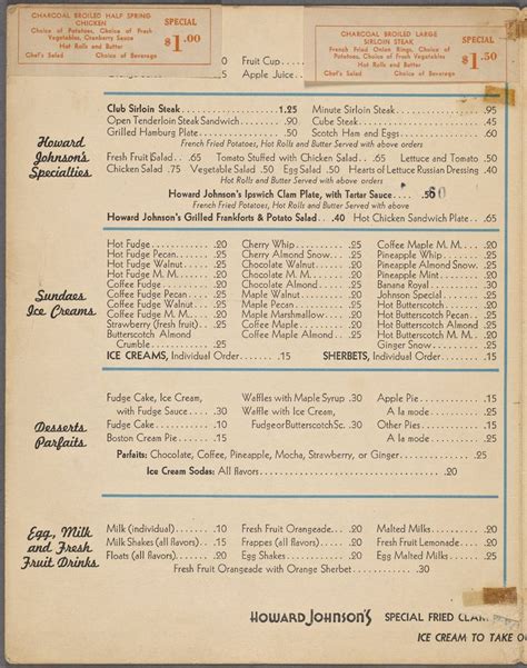 Howard Johnson's: Menus: Whats on the menu? | Vintage menu, Howard johnson's, Diner menu