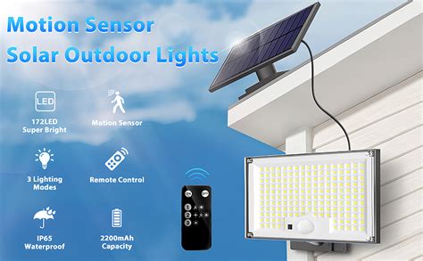 Gusicil Outdoor Solar Lights Split Solar Motion Sensor Outdoor Lights