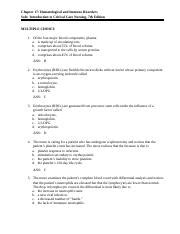 Chapter 17 Study Questions Rtf Chapter 17 Hematological And Immune