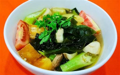 Canh chua rong biển chay - Green Seaweed