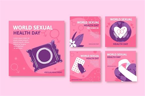 Collection De Publications Instagram Pour La Journée Mondiale De La Santé Sexuelle Dessinée à La