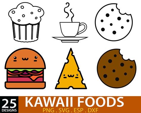 Kawaii Food Svg Bundle Food Svg Bundle Friendship Best Etsy