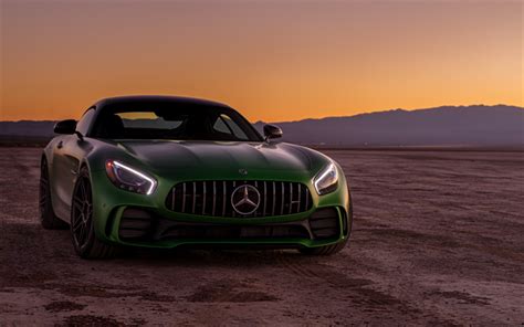 Download Wallpapers 4k Mercedes Amg Gt R Sunset 2018 Cars Desert