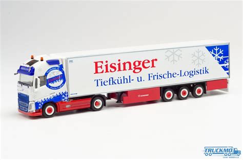 Herpa Eisinger Kühltransporte Volvo FH Globetrotter XL Kühlkoffer