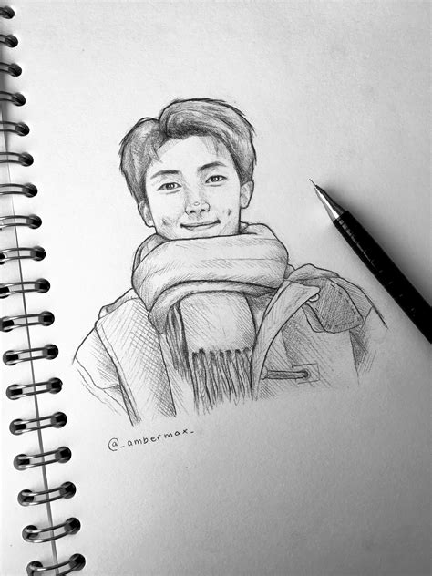 Kim Nam Joon Bts Drawings Kpop Drawings Art Sketches Porn Sex Picture