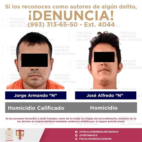 Detiene Fge A Dos Por Diferentes Casos De Homicidio Registrados En Paraíso