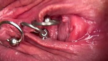 Really Close Up Macro My Pierced Clit And Pussy Until Get Very Wet And PEE Go To Inside My Pussy