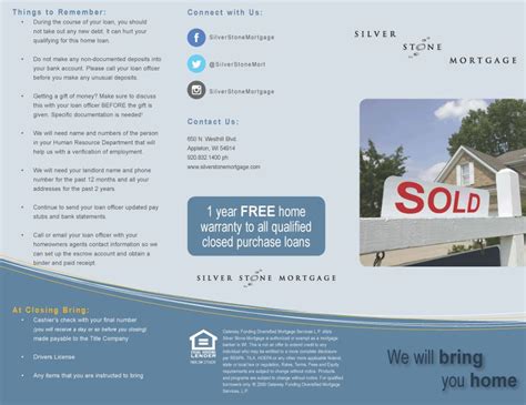 Silver Stone Mortgage Tri Fold Brochure Katie Bocskor Designs