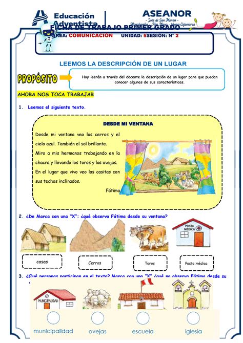 Ficha Leemos La Descripcion De Un Lugar Leemos La Descripci N De