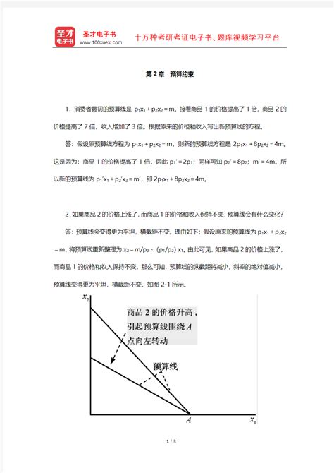 范里安《微观经济学：现代观点》第9版课后习题详解 预算约束【圣才出品】 文档之家